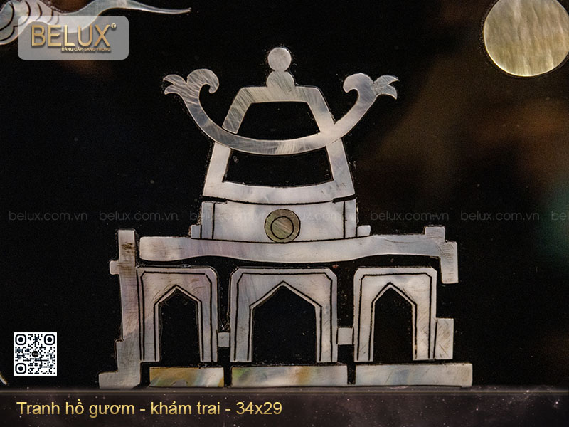 Tranh hồ gươm khảm trai kt 34x29cm&nbsp;